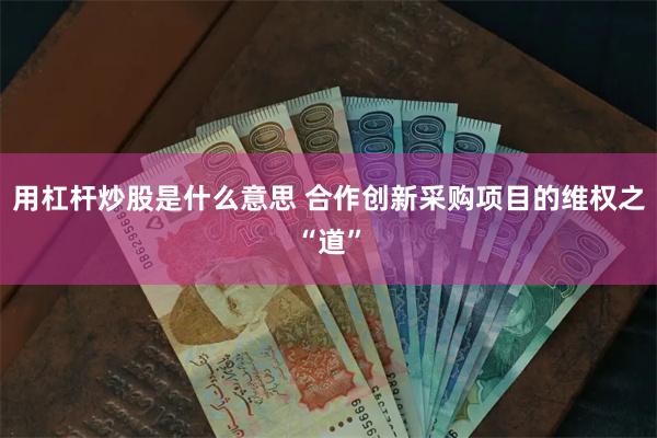 用杠杆炒股是什么意思 合作创新采购项目的维权之“道”