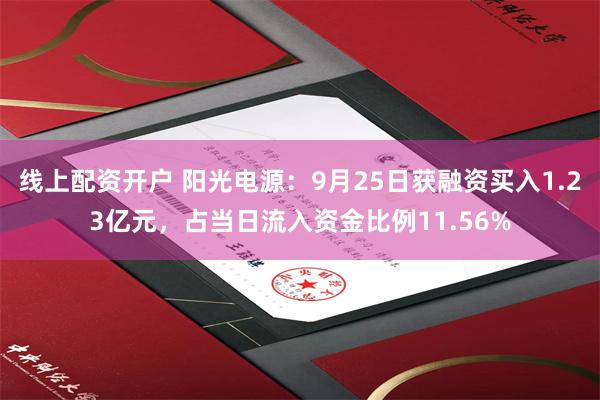 线上配资开户 阳光电源：9月25日获融资买入1.23亿元，占当日流入资金比例11.56%