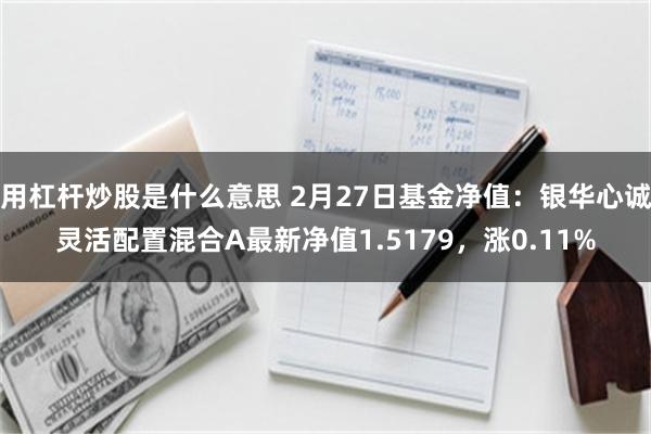 用杠杆炒股是什么意思 2月27日基金净值：银华心诚灵活配置混合A最新净值1.5179，涨0.11%